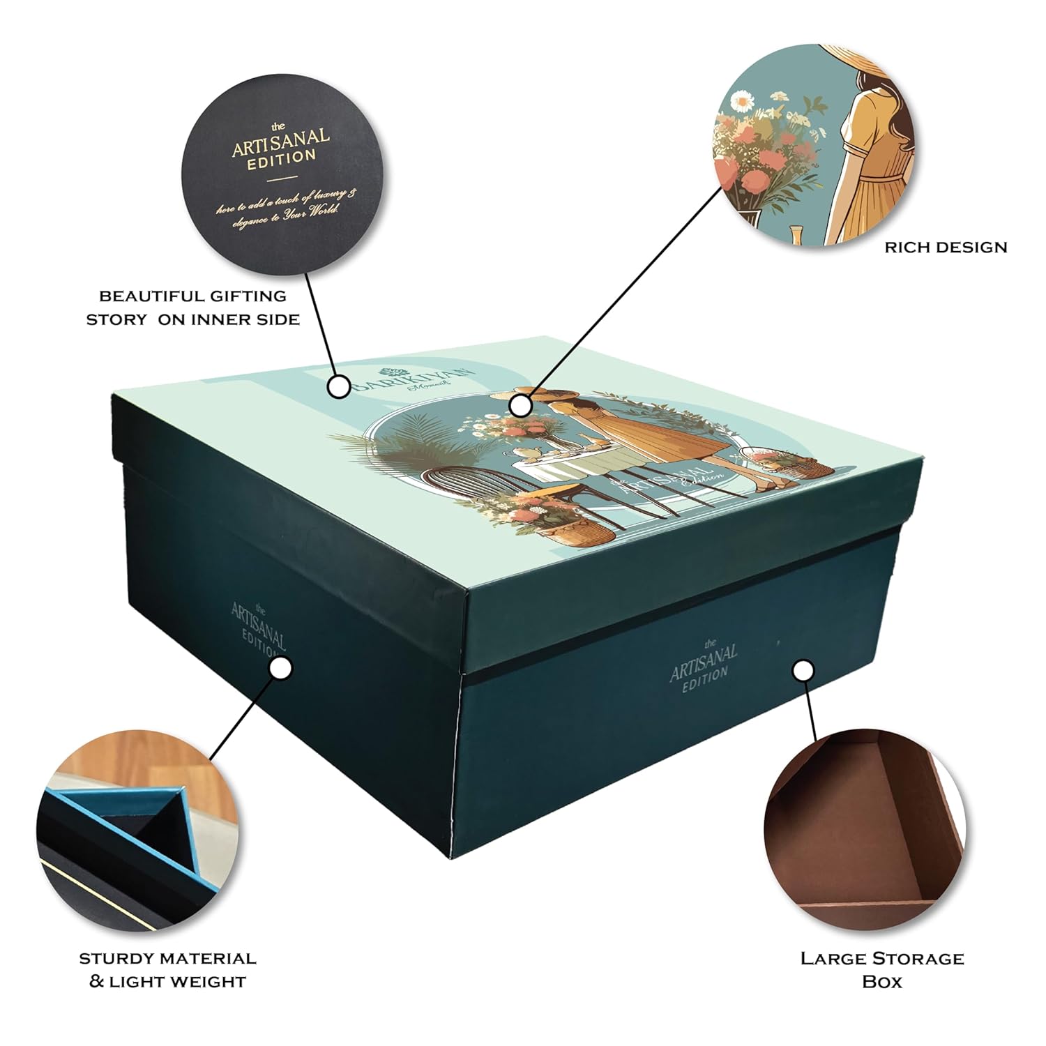 Set of 2 Artistic, Gift cum Storage Box
