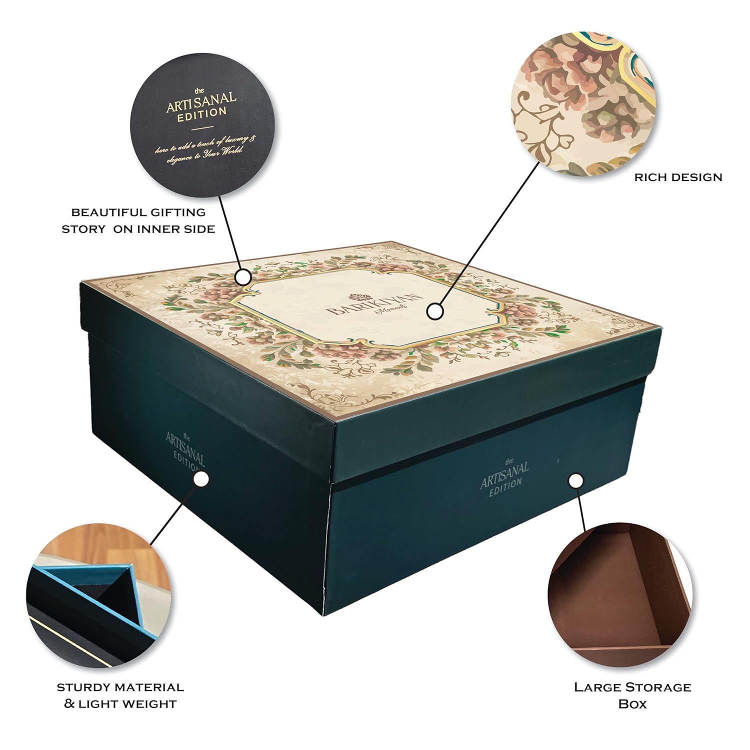 Set of 2 Artistic, Gift cum Storage Box