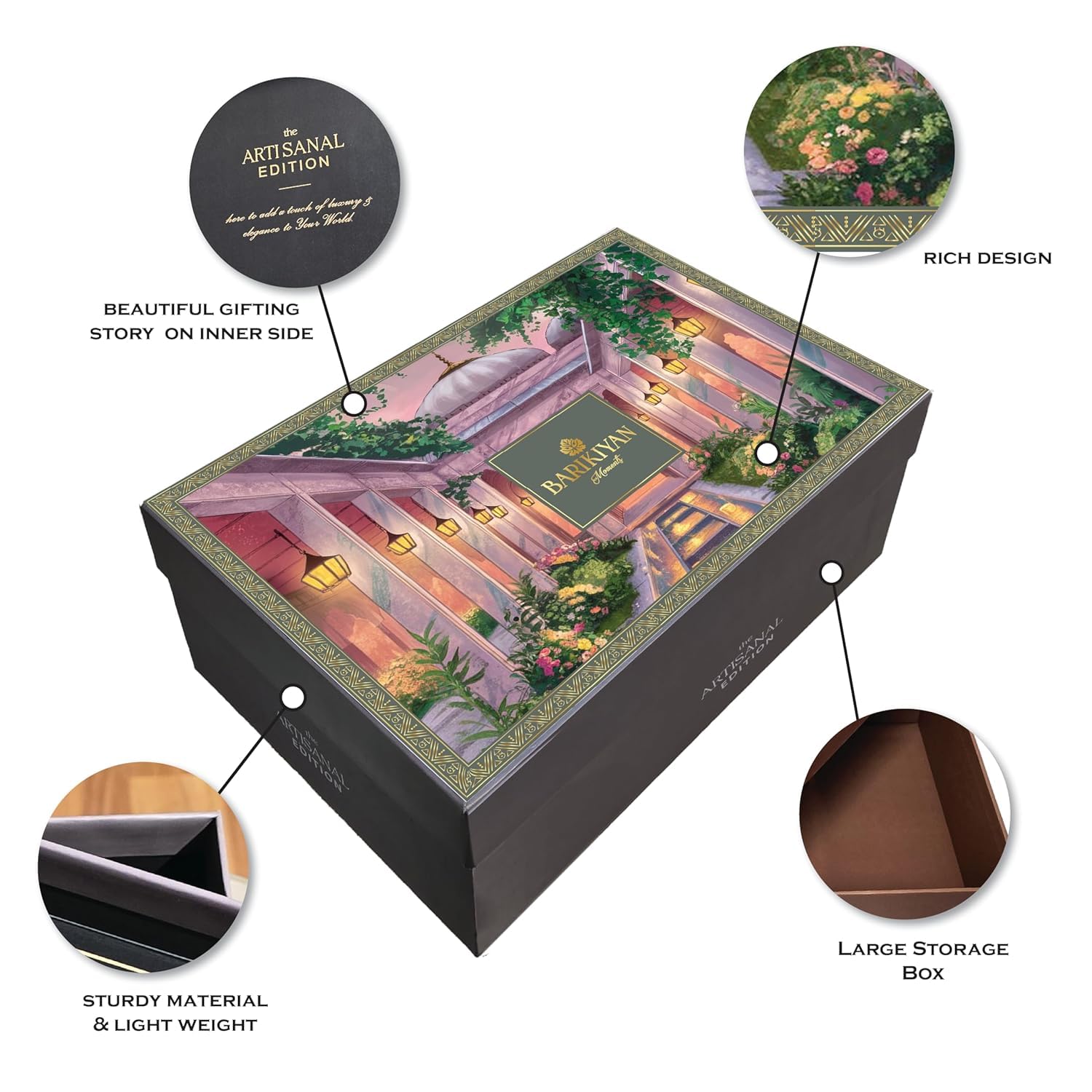Set of 2 Artistic, Gift cum Storage Box