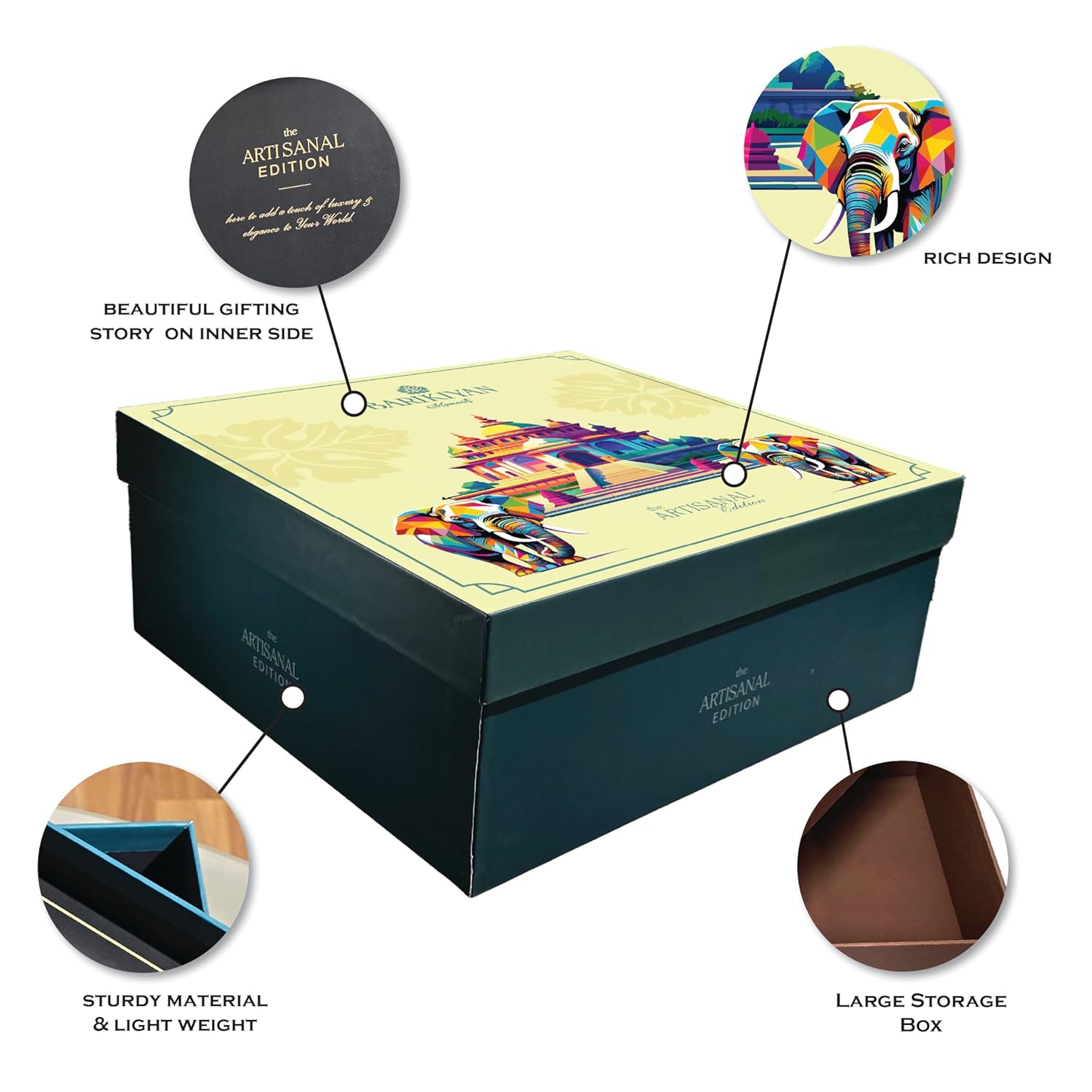 Set of 2 Artistic, Gift cum Storage Box