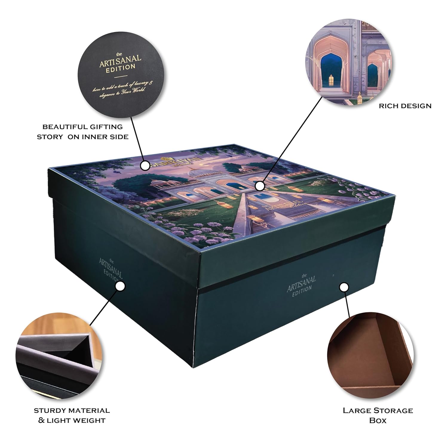 Set of 2 Artistic, Gift cum Storage Box