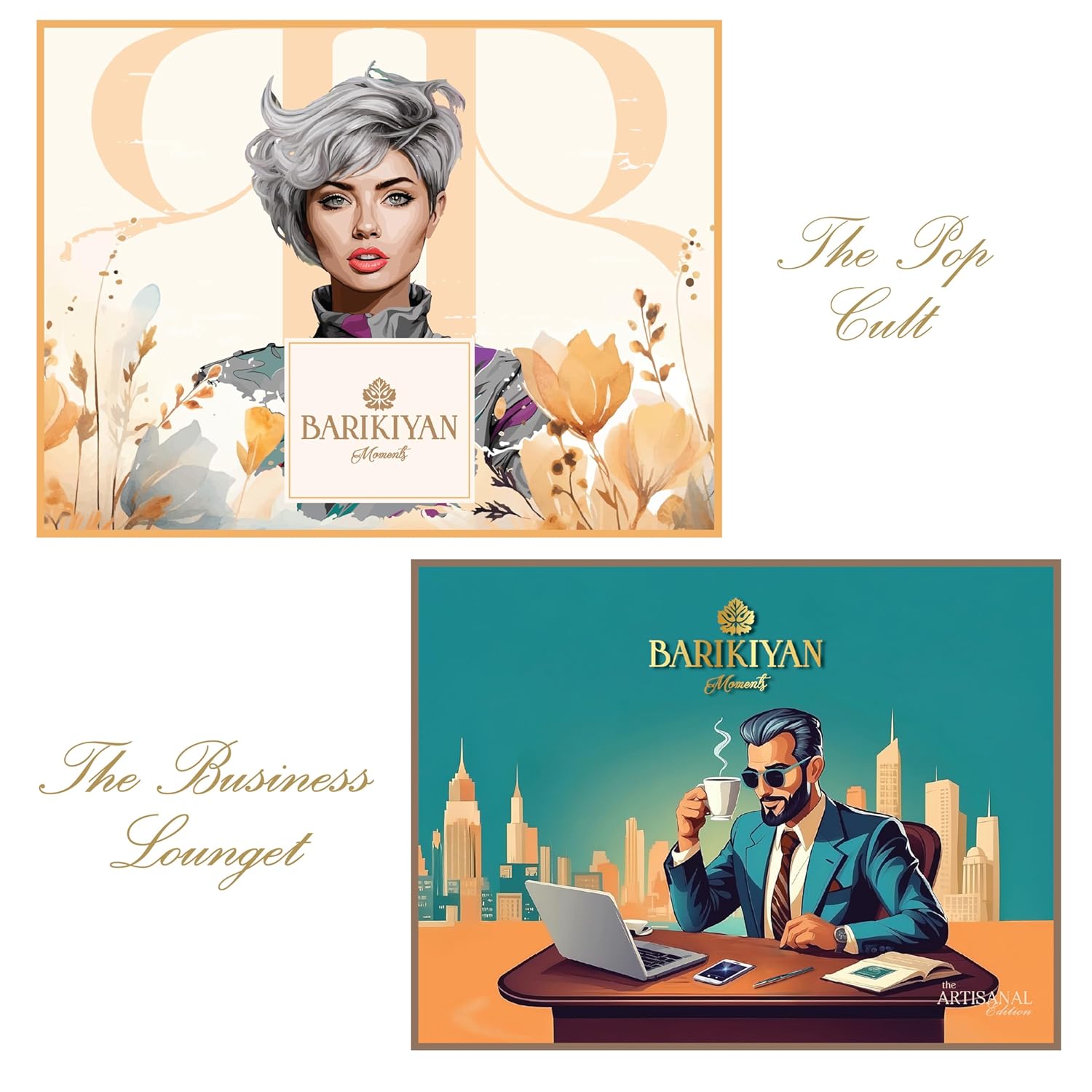 Set of 2 Artistic, Gift cum Storage Box