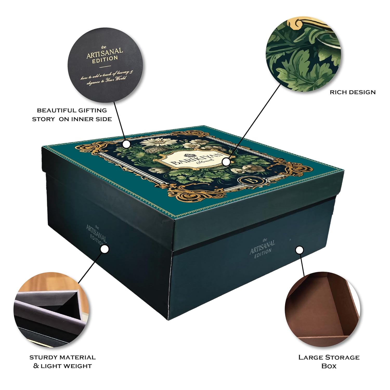 Set of 2 Artistic, Gift cum Storage Box