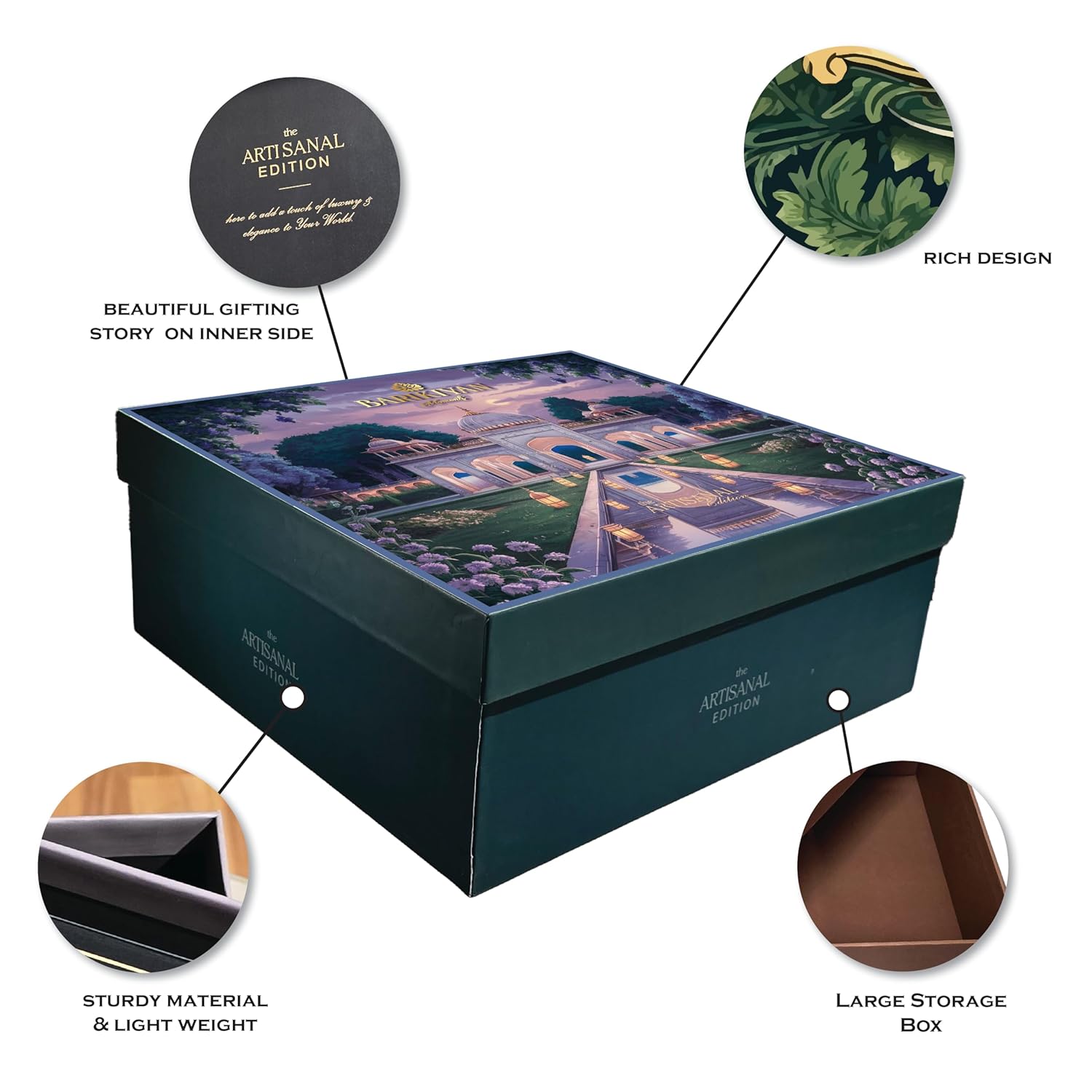Set of 2 Artistic, Gift cum Storage Box