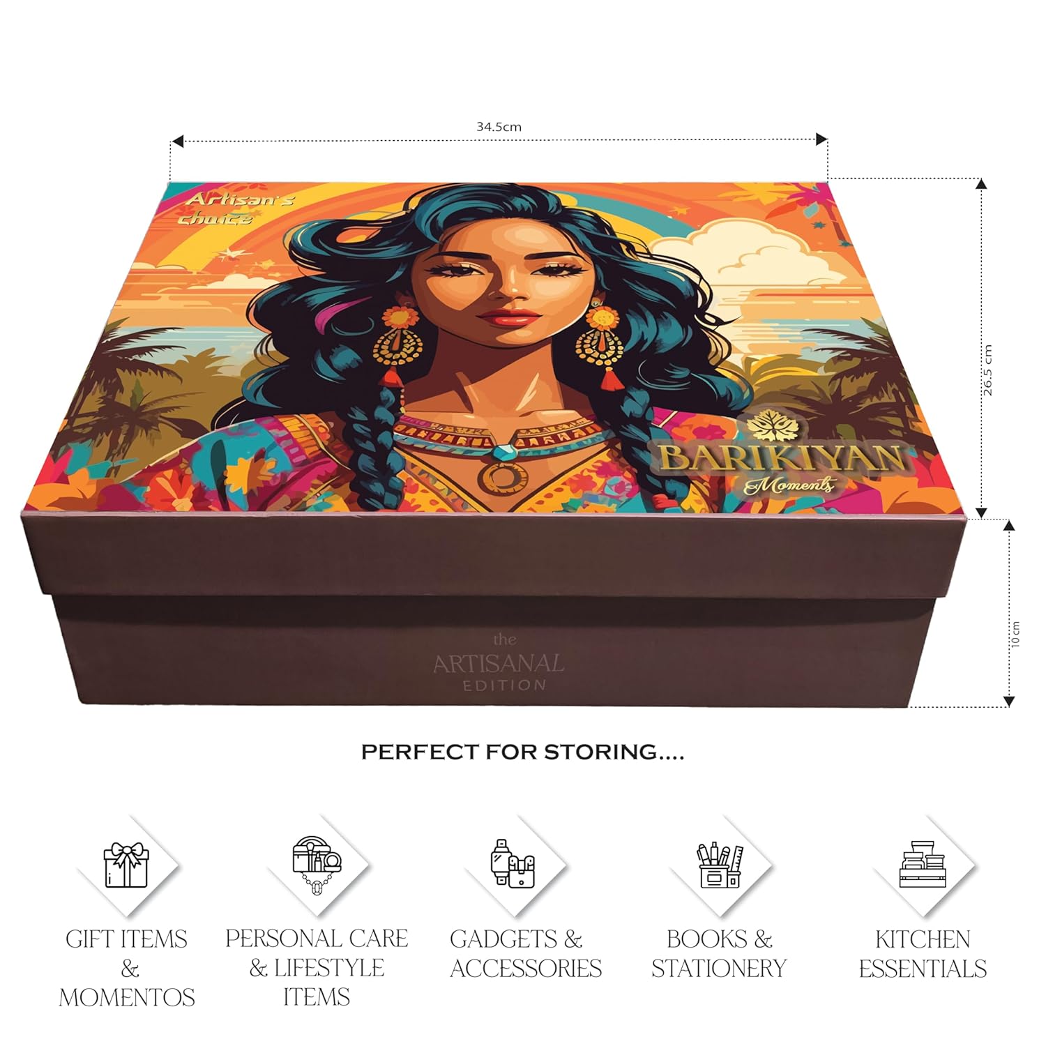 Set of 2 Artistic, Gift cum Storage Box