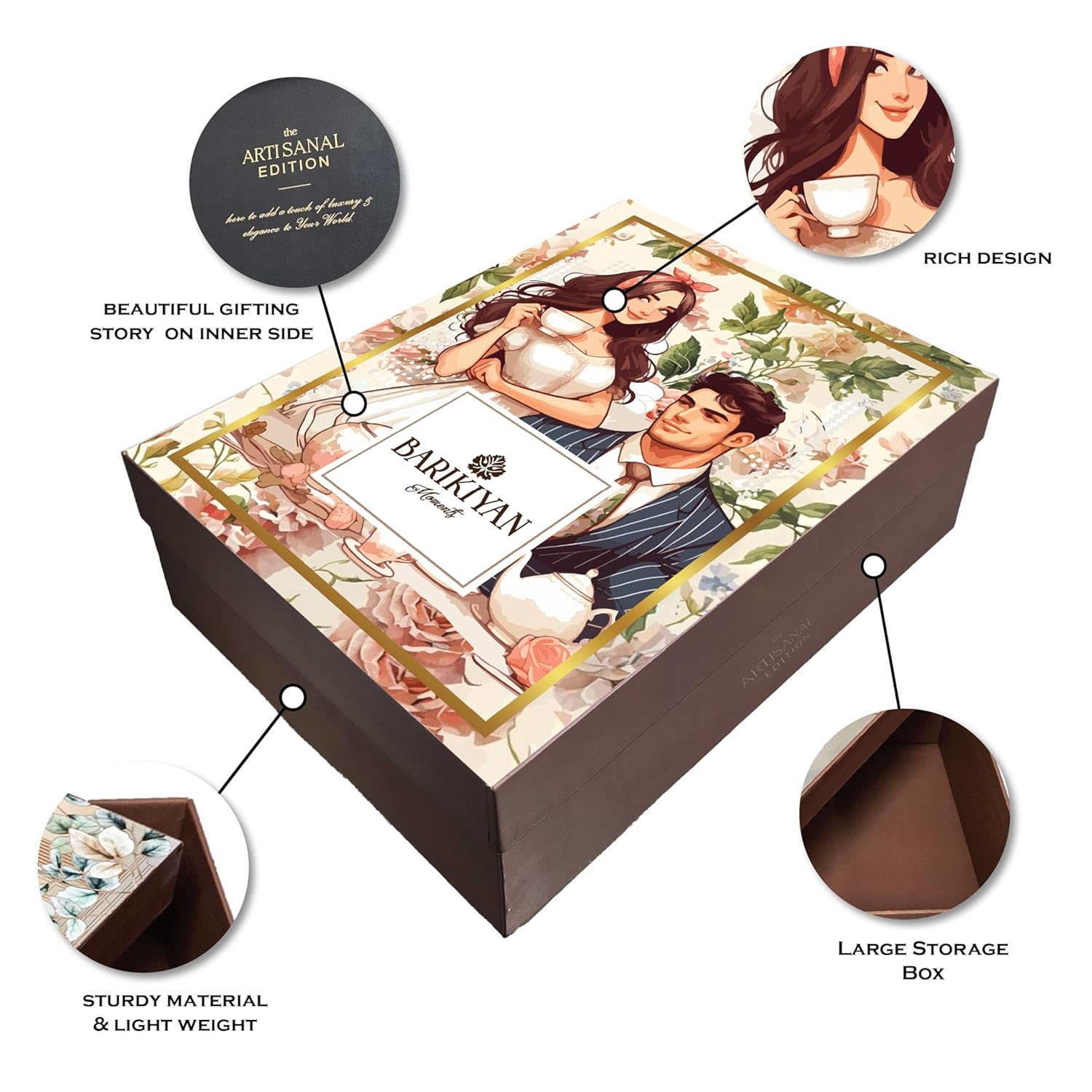 Set of 2 Artistic, Gift cum Storage Box