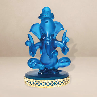 Barikiyan Moments – Divine Two-Sided Sky Blue Ganesh Sculpture