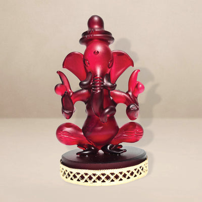 Barikiyan Moments – Divine Two-Sided Red Ganesh Sculpture