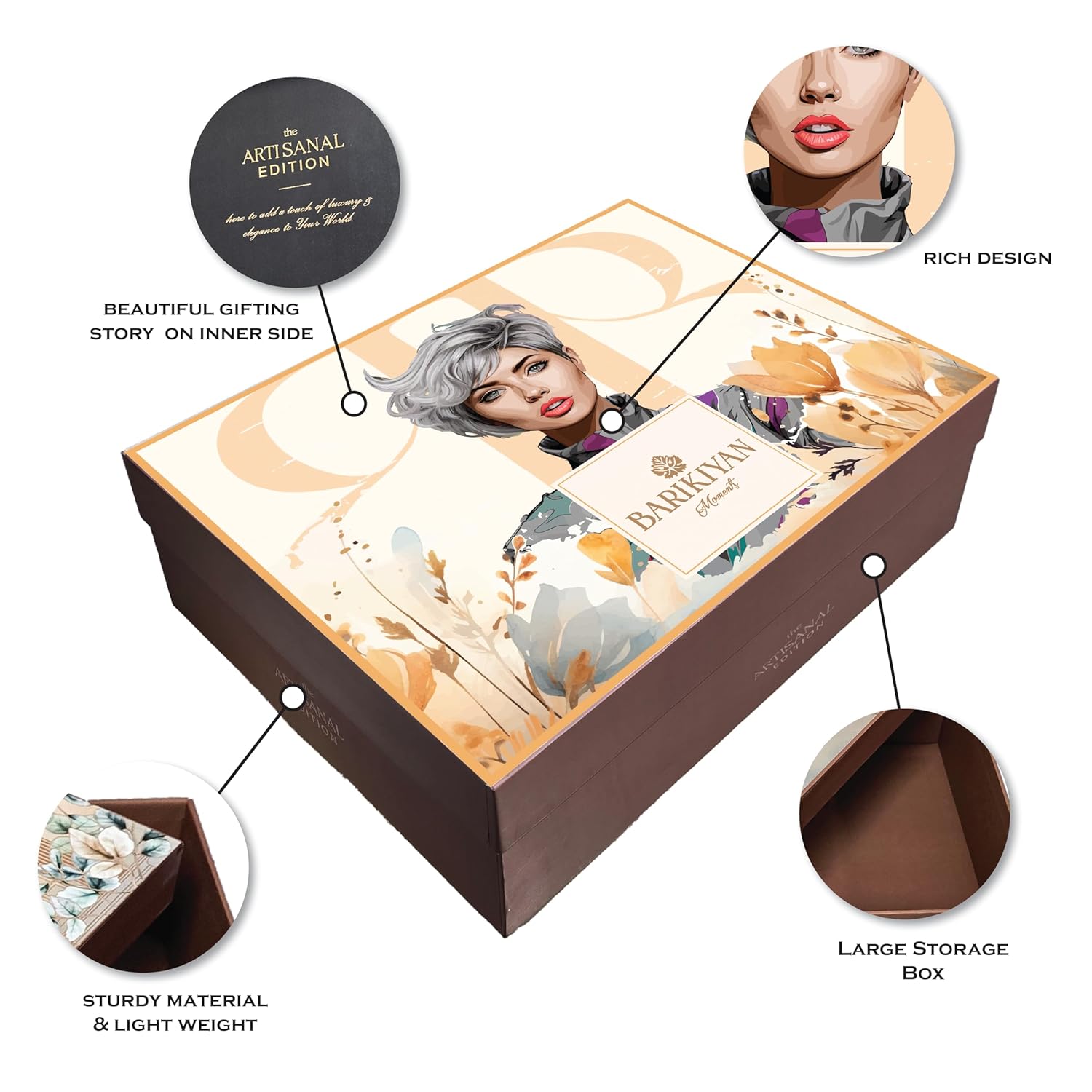 Set of 2 Artistic, Gift cum Storage Box