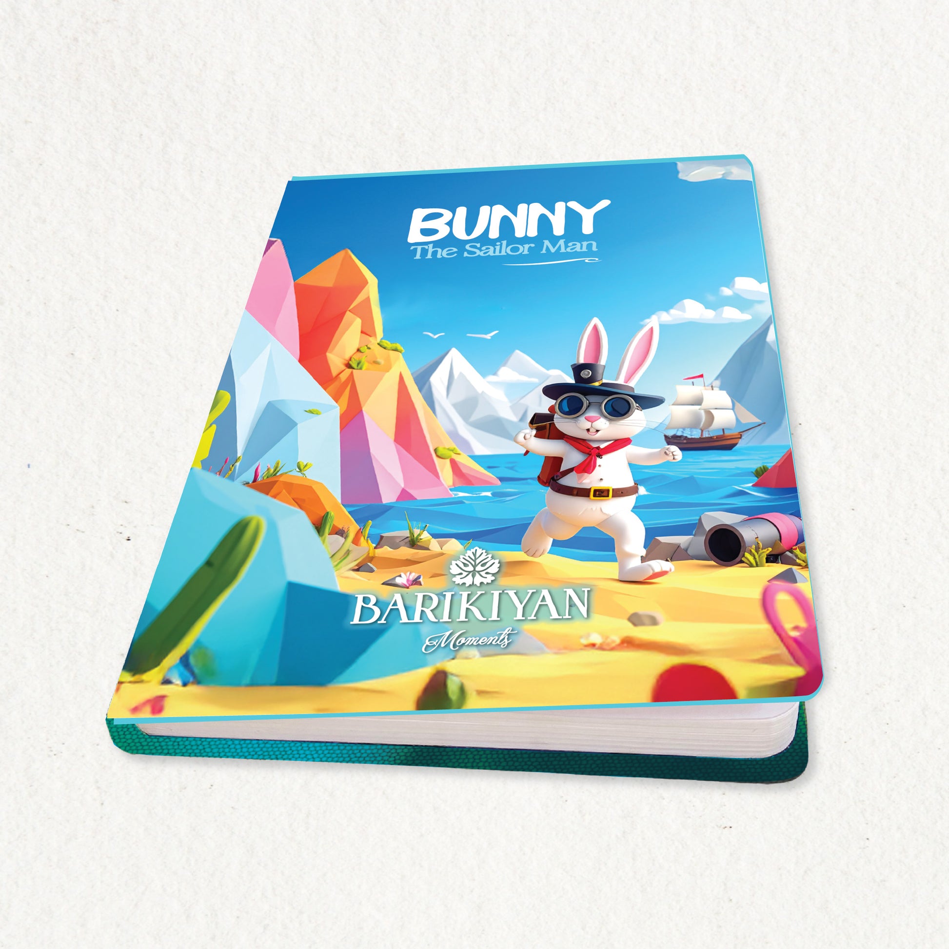 HARDBOUND NOTEBOOK/DIARY WITH BOOKMARK  - BUNNY THE SAILOR MAN