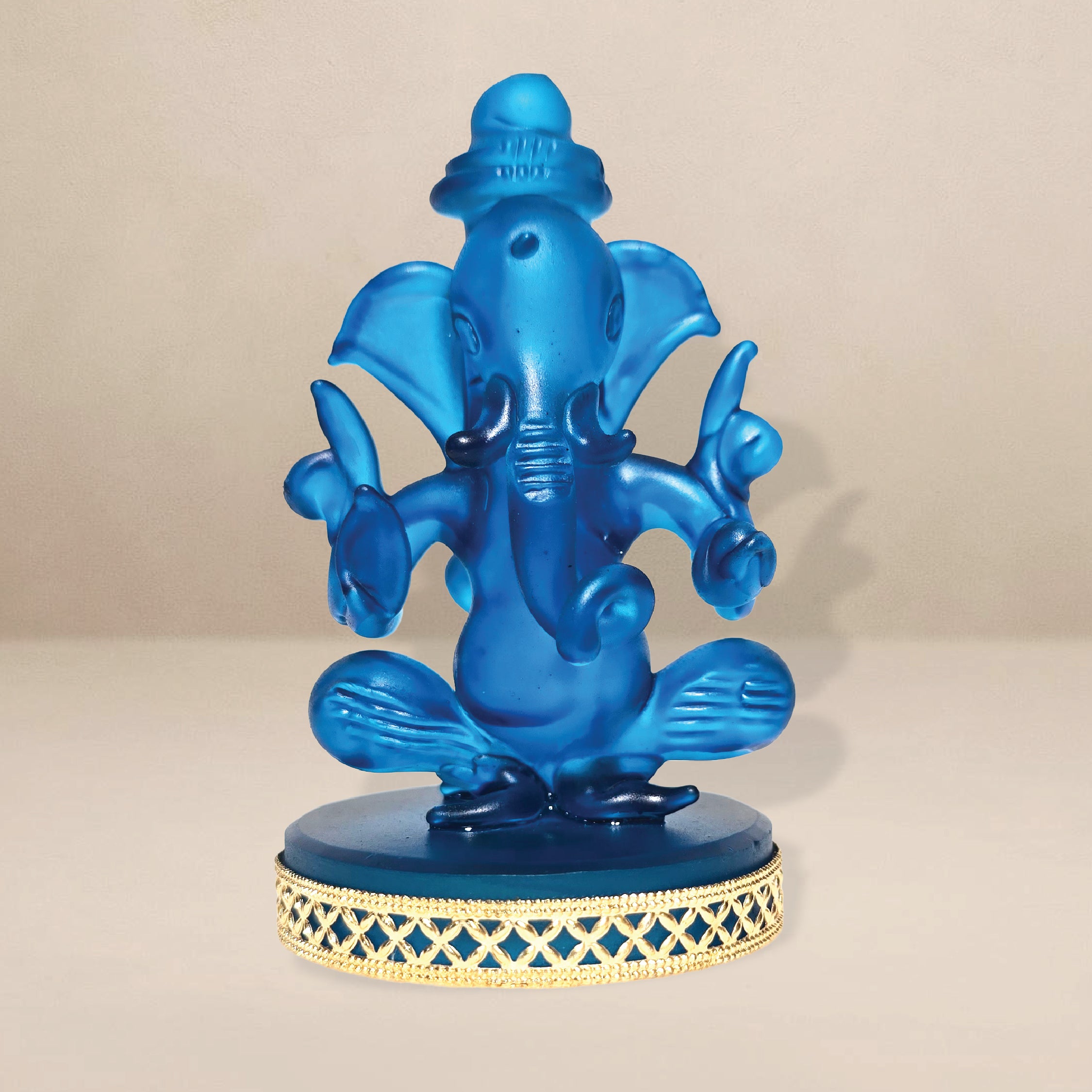 Barikiyan Moments – Divine Two-Sided Sky Blue Ganesh Sculpture