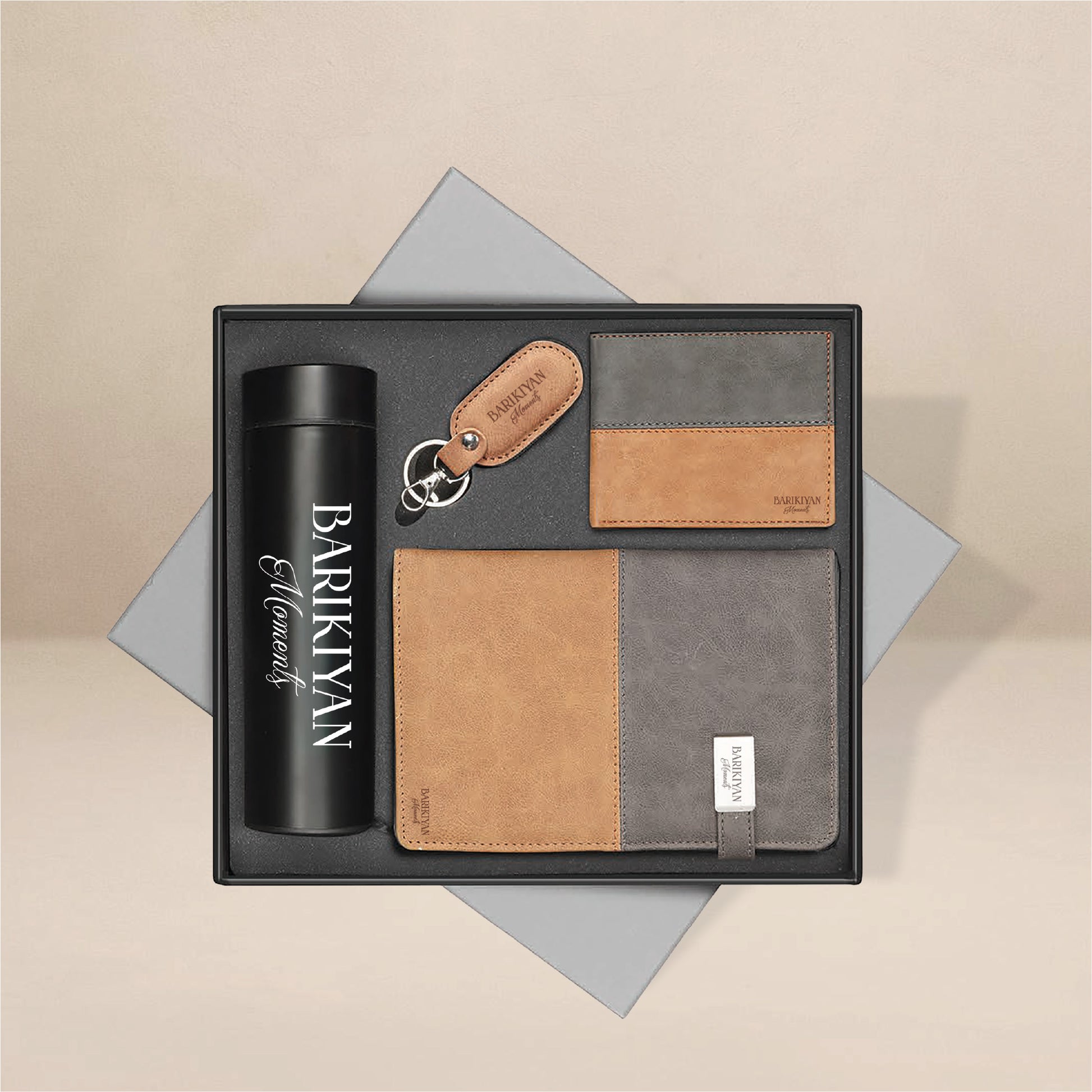 Barikiyan Moments Retro Edition Gift Set: Wallet, Card Holder, Bottle & Keychain