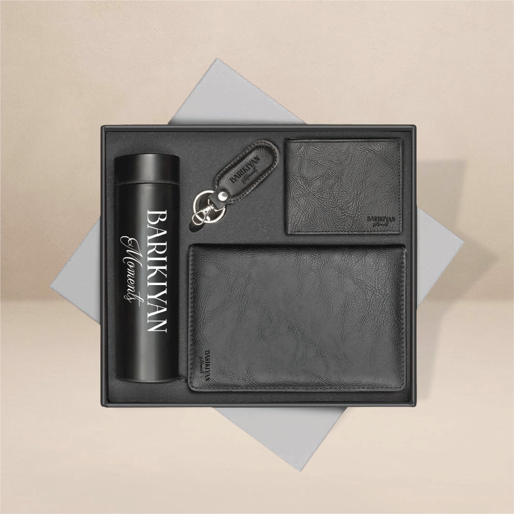 Barikiyan Moments Signature Gift Set: Wallet, Card Holder, Bottle & Keychain