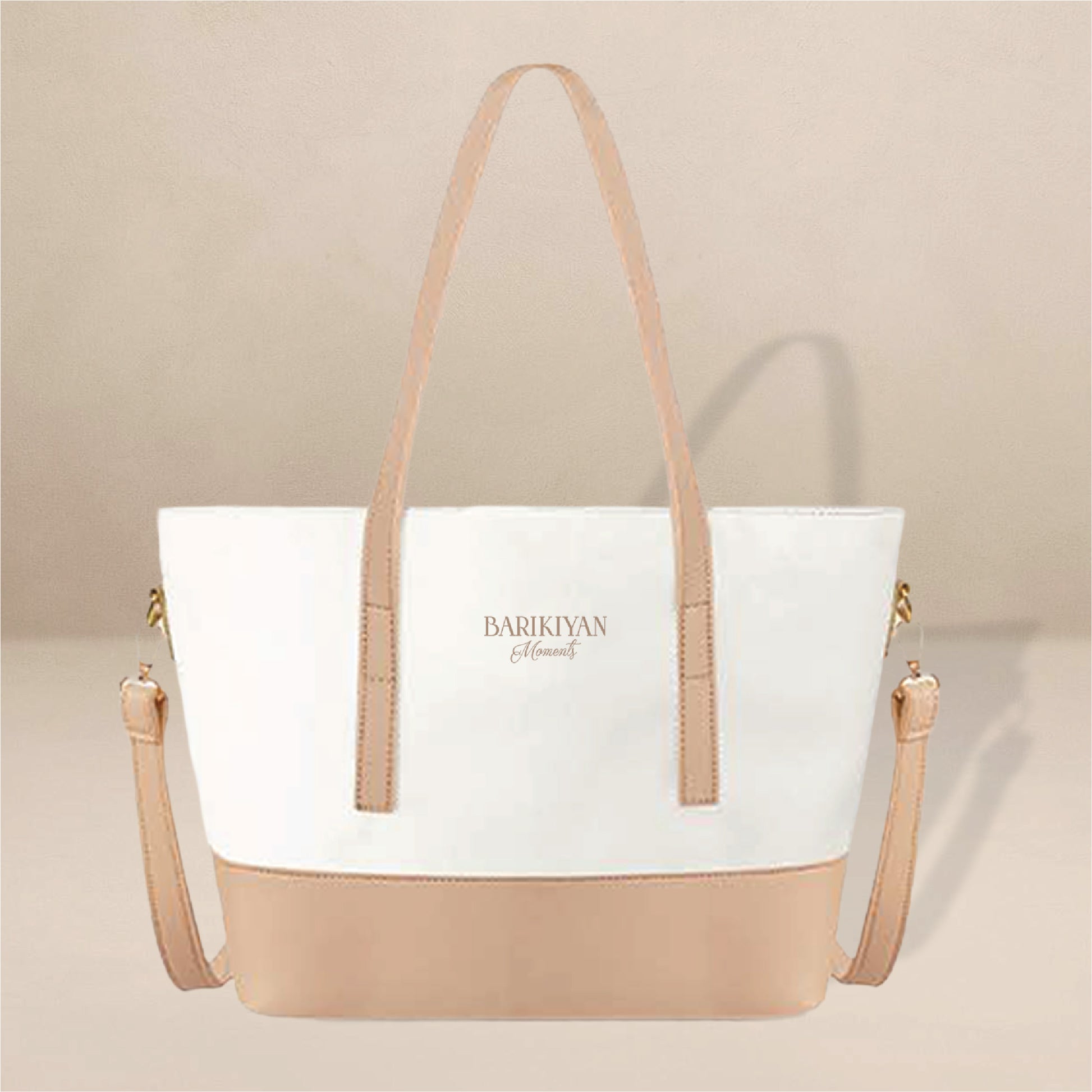 Barikiyan Moments White & Beige Women's Handbag