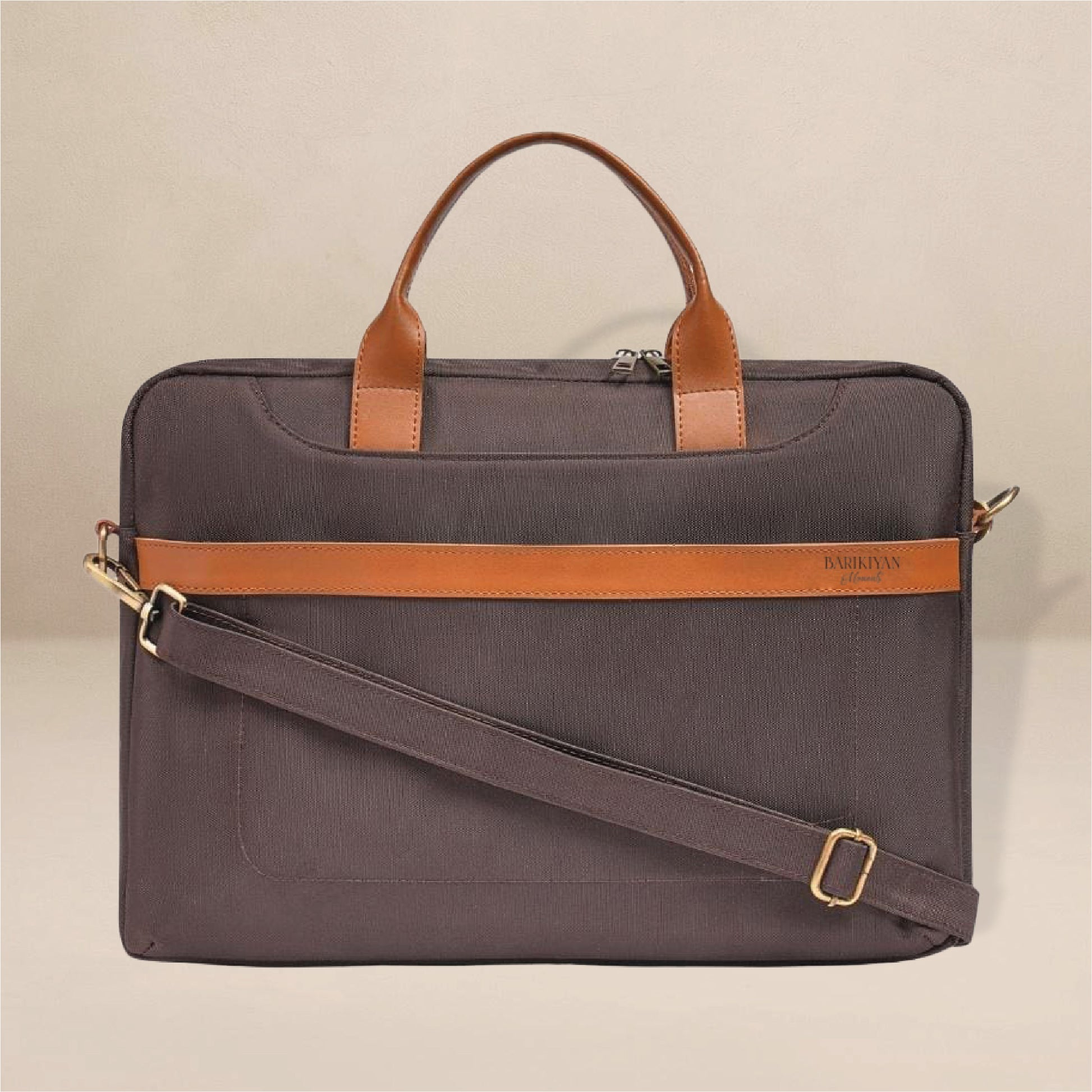 Barikiyan Moments Brown & Tan Laptop Bag