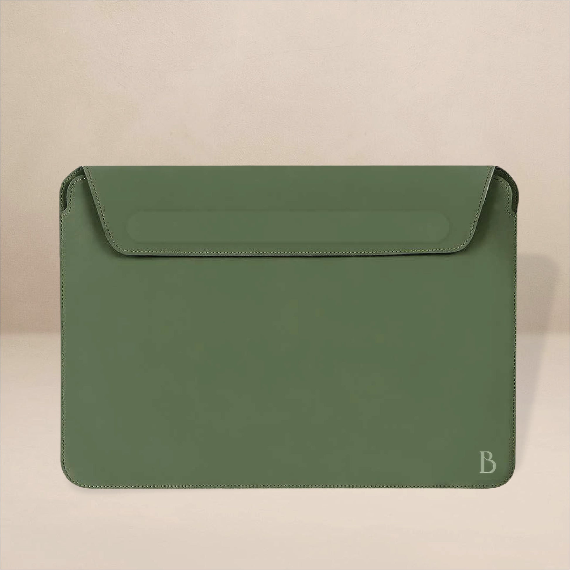 Barikiyan Moments Olive Leather Laptop Sleeve