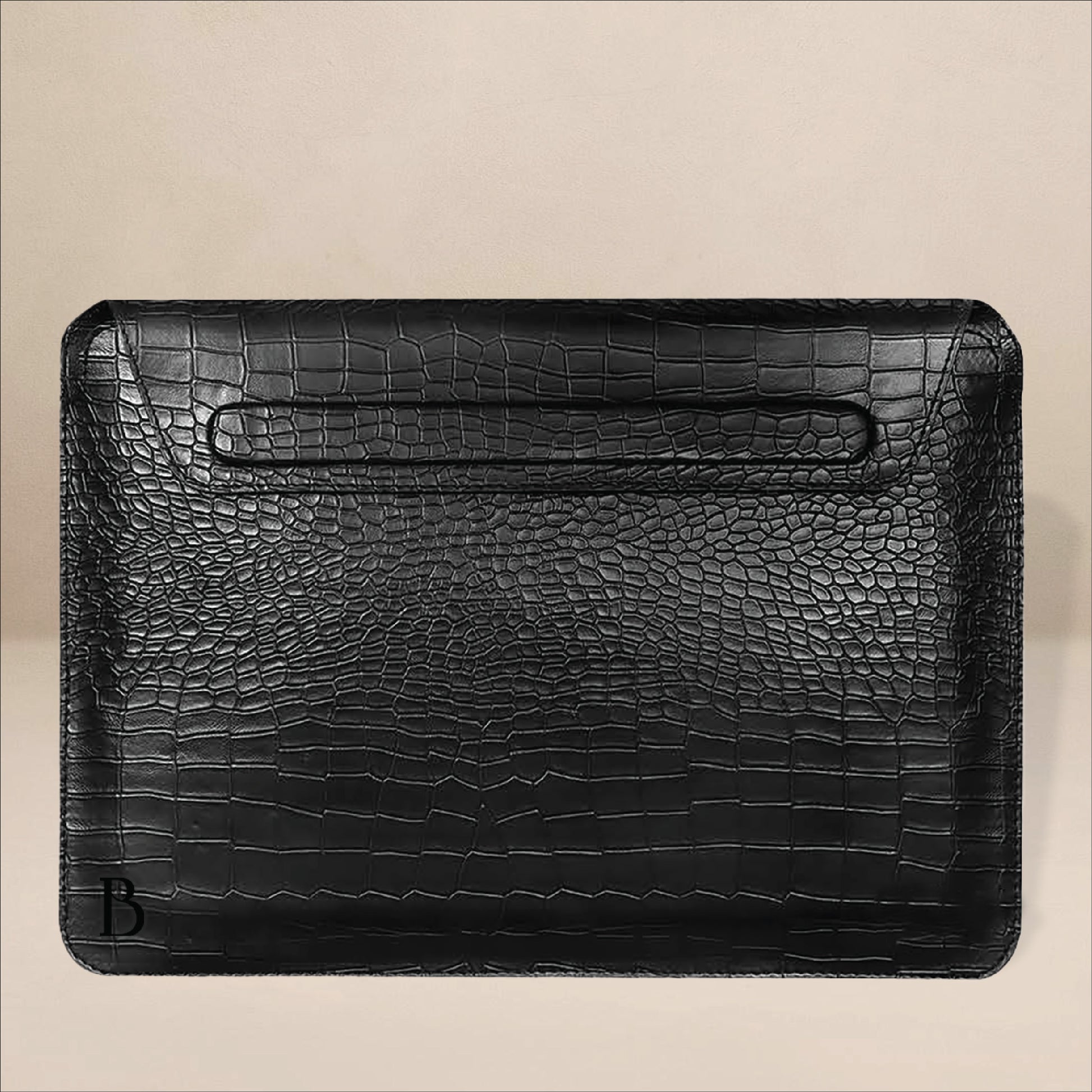 Barikiyan Moments Noir Croco Leather Laptop Sleeve
