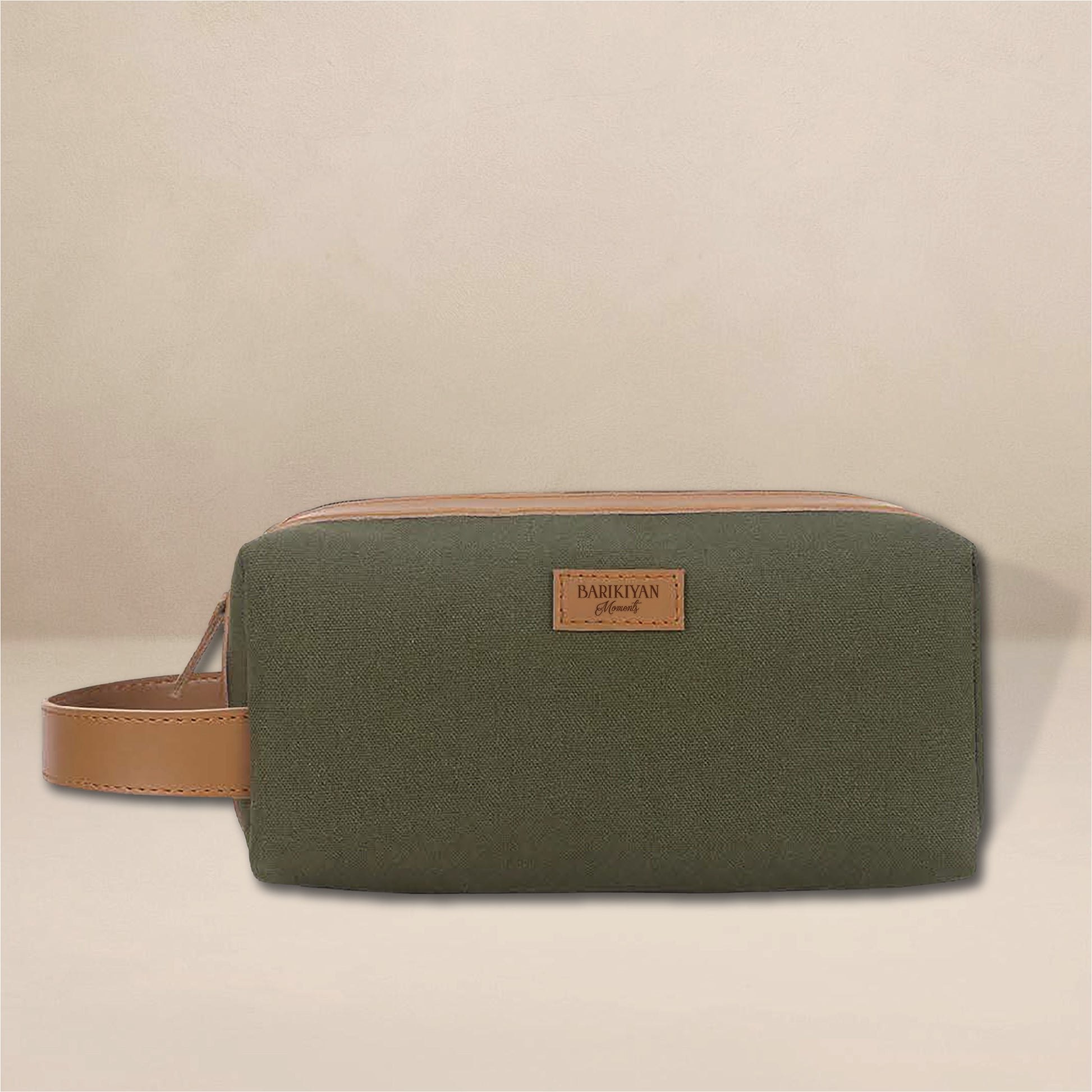 Barikiyan Moments Olive Canvas Travel Kit Pouch