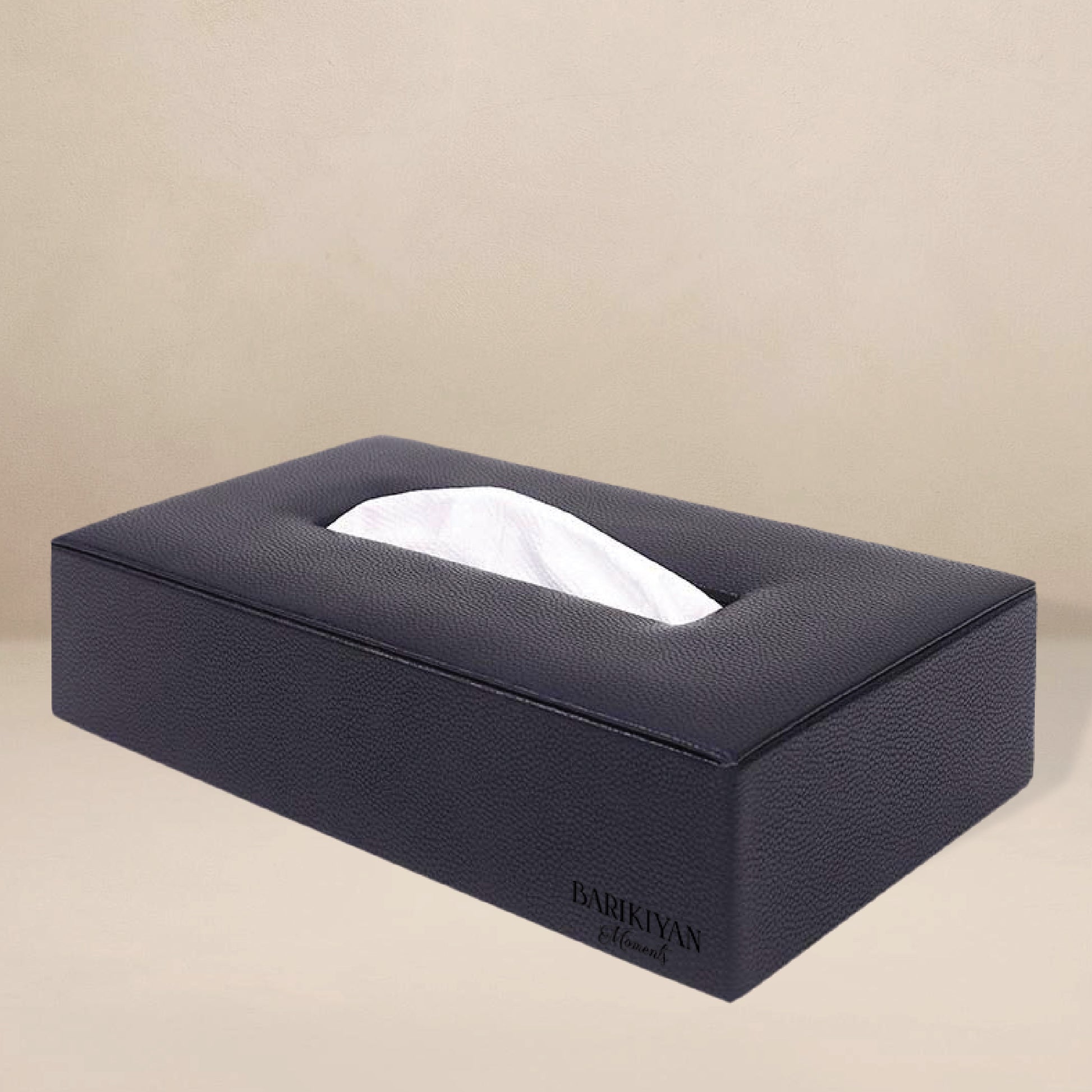 BARIKIYAN MOMENTS Luxury Black Leather Tissue Holder - Elegant & Stylish
