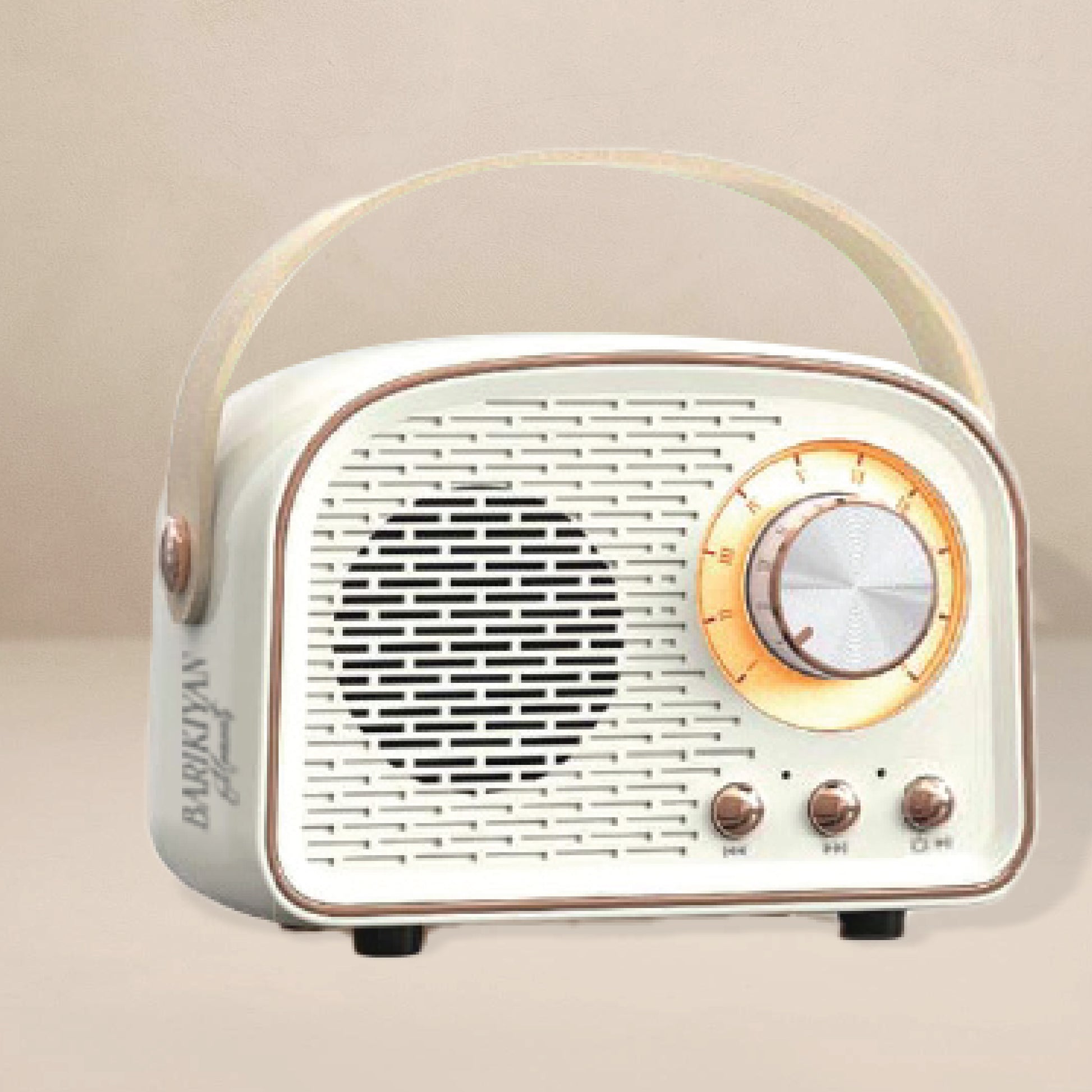 Barikiyan Moments Vintage-Inspired Green Bluetooth Radio Speaker with Retro Dial & Brushed Metal Accents