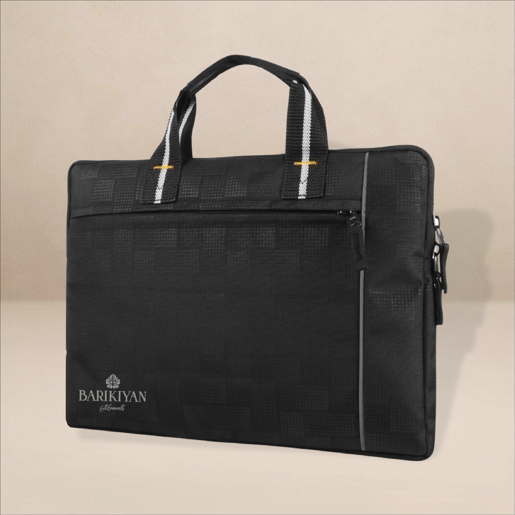 Barikiyan Moments Sleek Black Laptop Bag with Dual Handle Straps