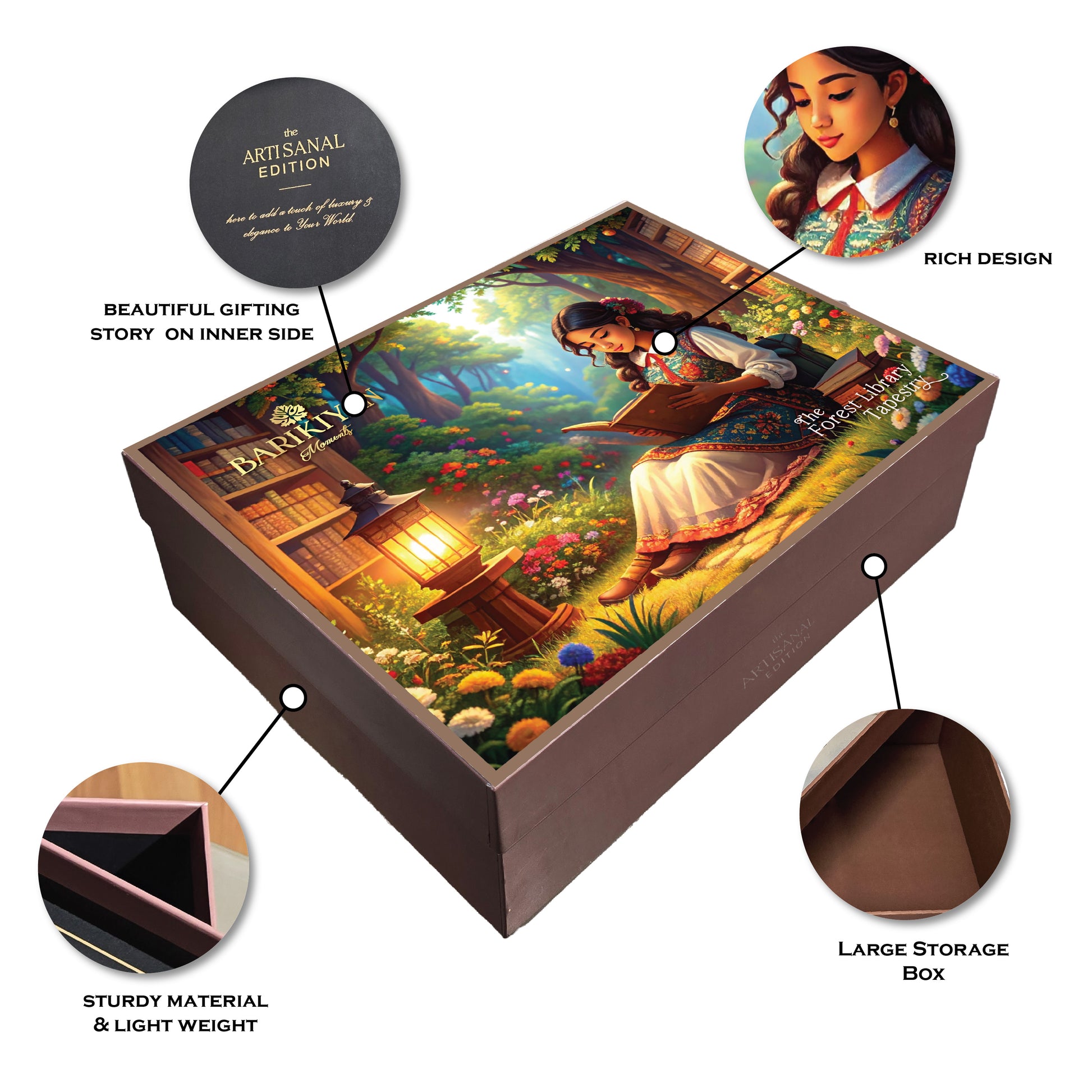 THE FOREST LIBRARY TAPESTRY Decorative Gift Box