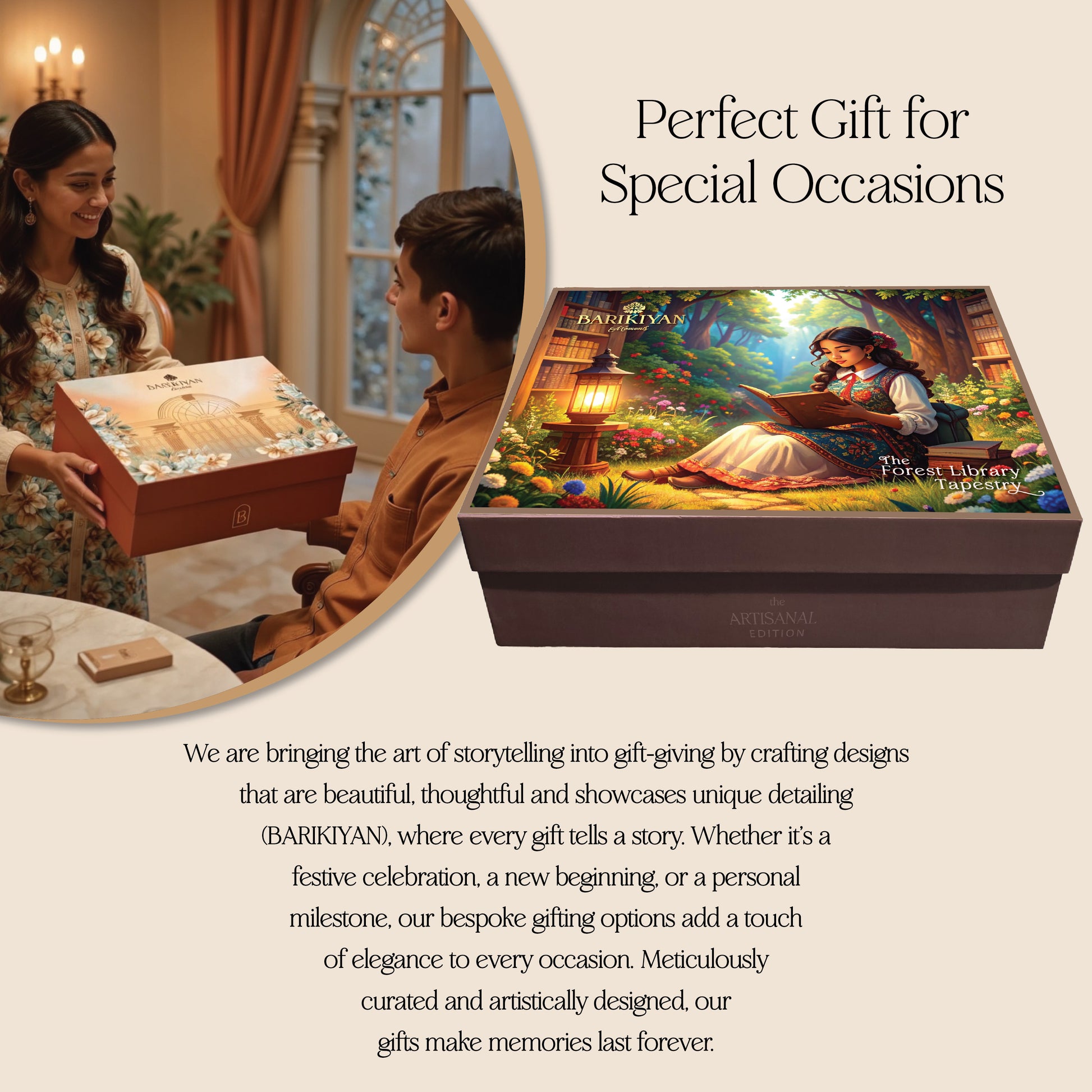 THE FOREST LIBRARY TAPESTRY Decorative Gift Box