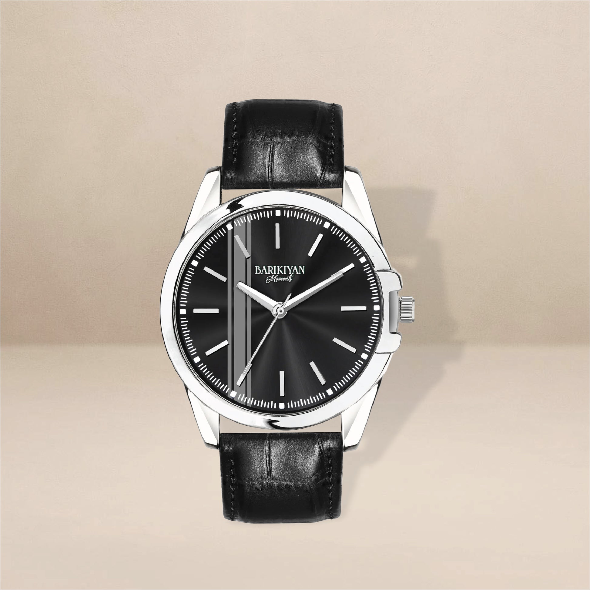 Barikiyan Moments Monarch Men's Black Leather Watch