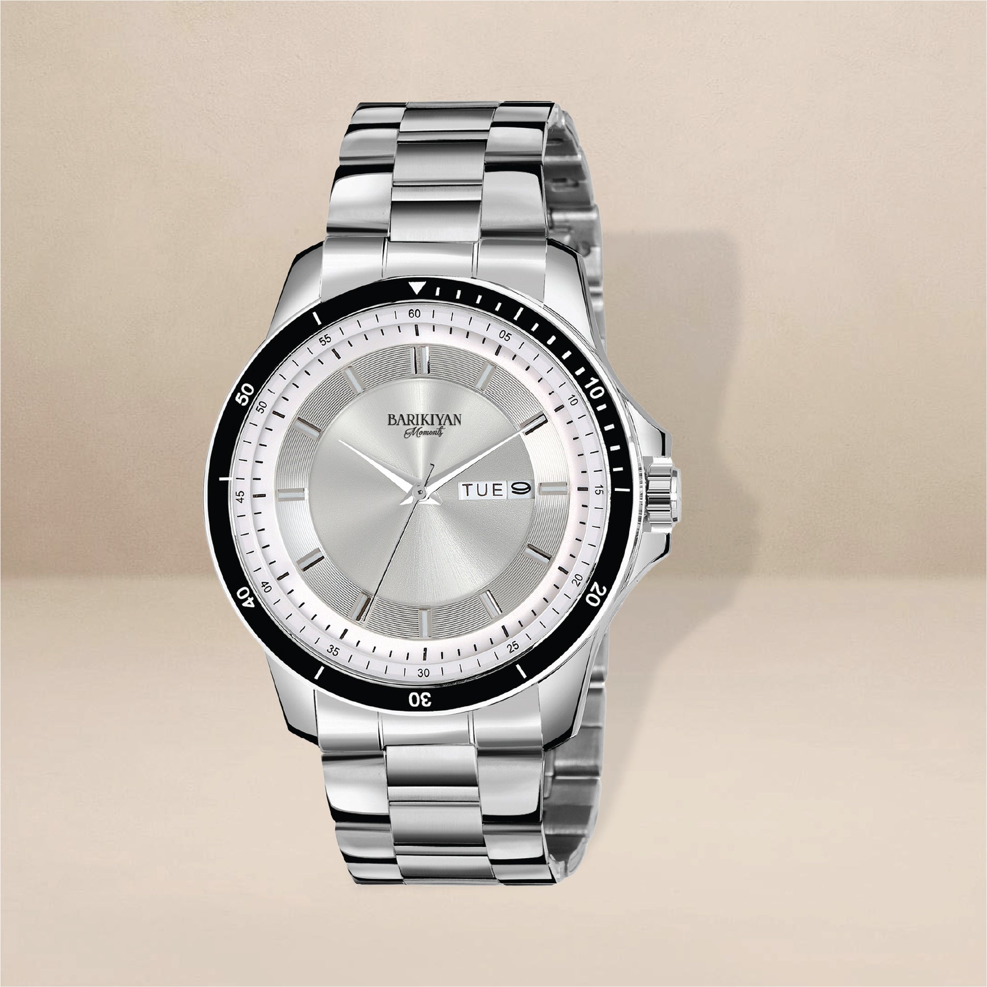 Barikiyan Moments Men's Silver Metal Bracelet Watch