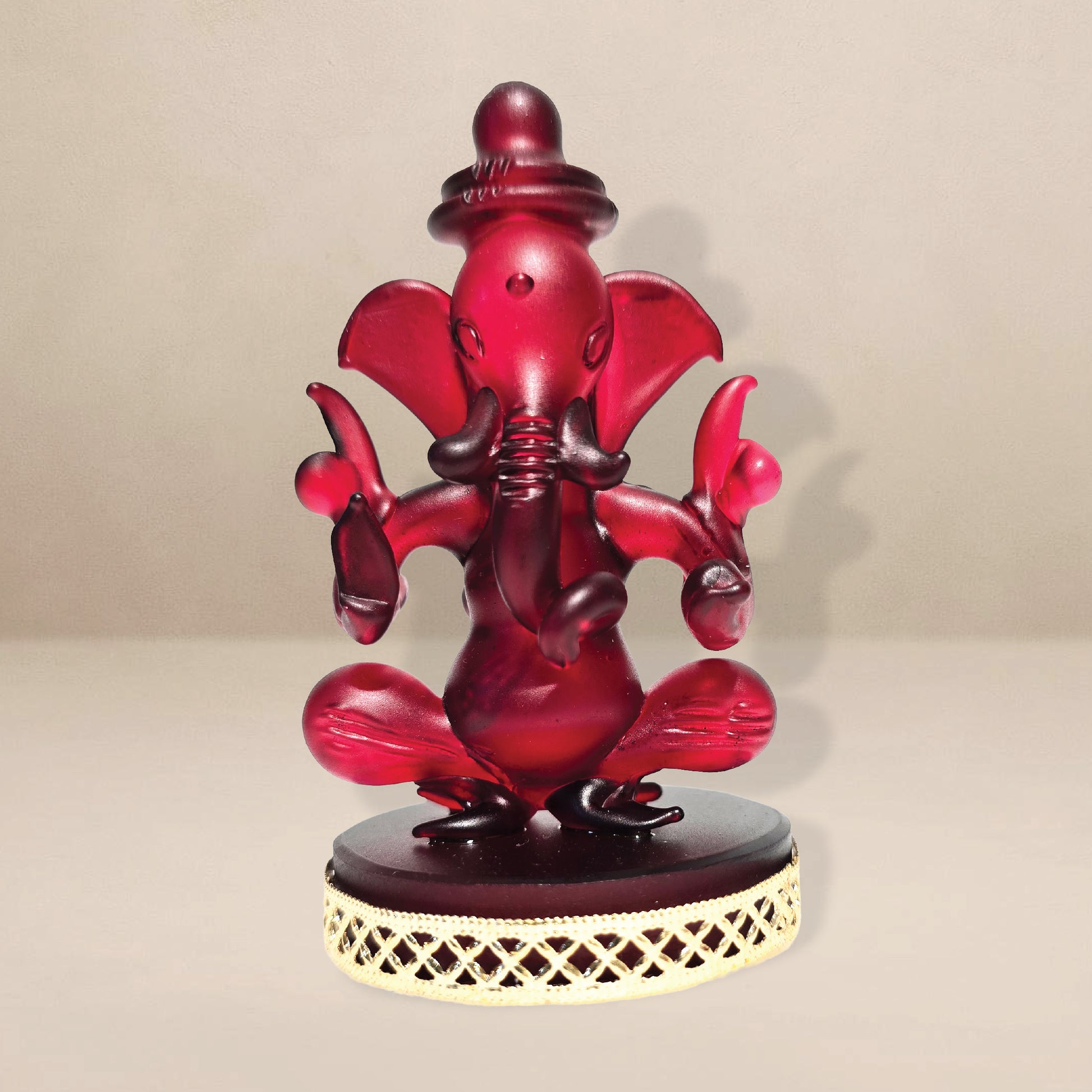 Barikiyan Moments – Divine Two-Sided Red Ganesh Sculpture