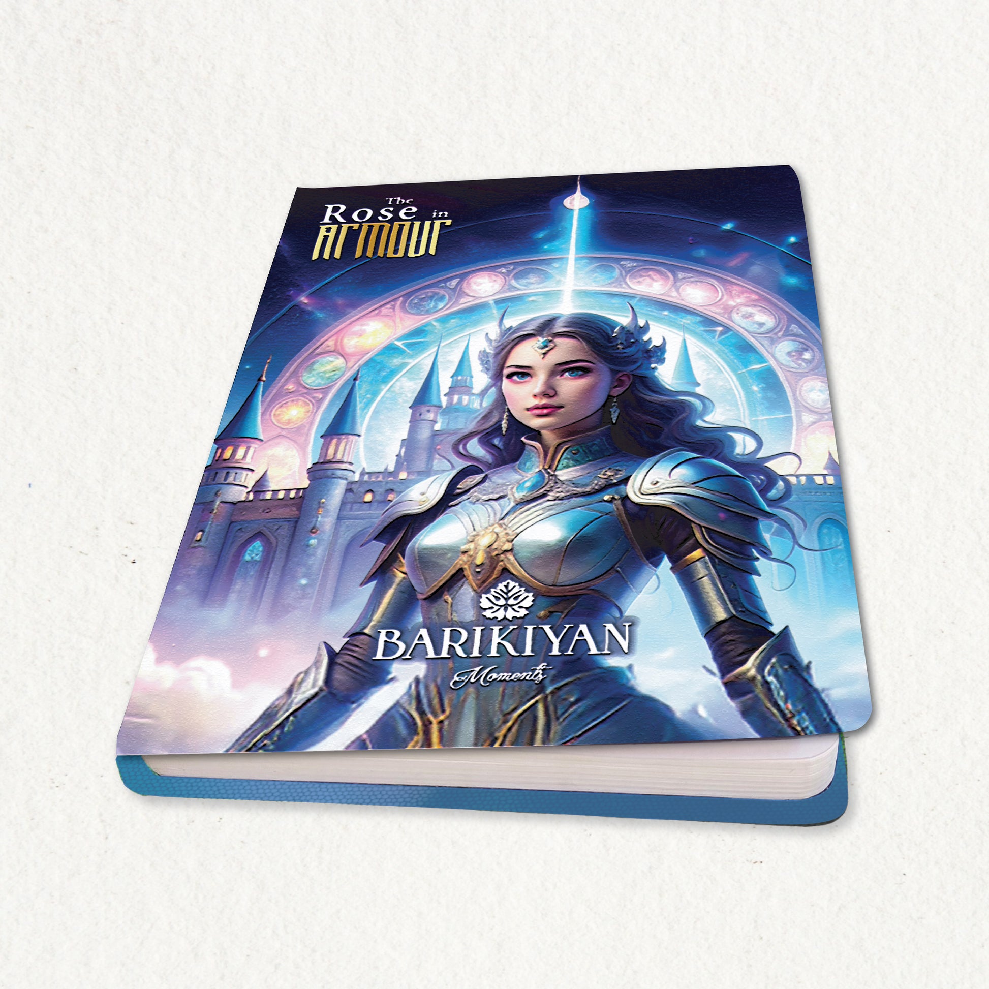 HARDBOUND NOTEBOOK/DIARY WITH BOOKMARK - THE ROSE IN ARMOUR