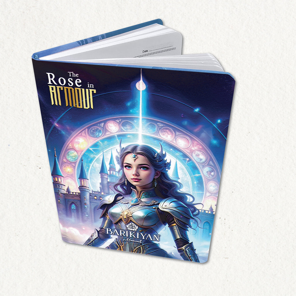 HARDBOUND NOTEBOOK/DIARY WITH BOOKMARK - THE ROSE IN ARMOUR