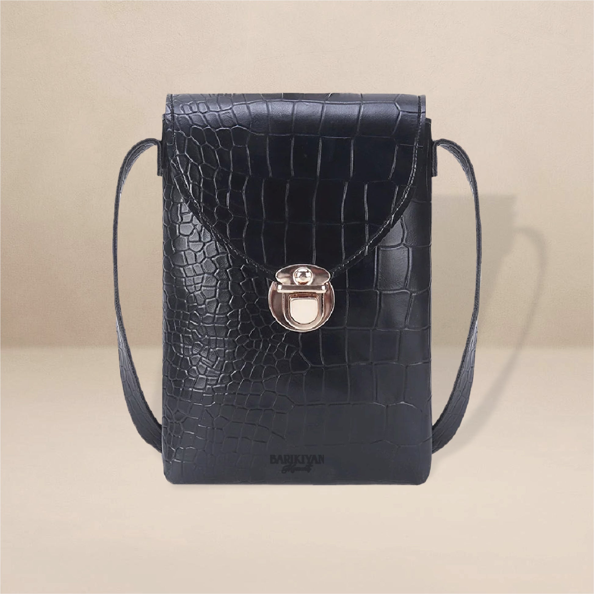 Barikiyan Moments Elegant Croc-Embossed Leather Crossbody Handbag