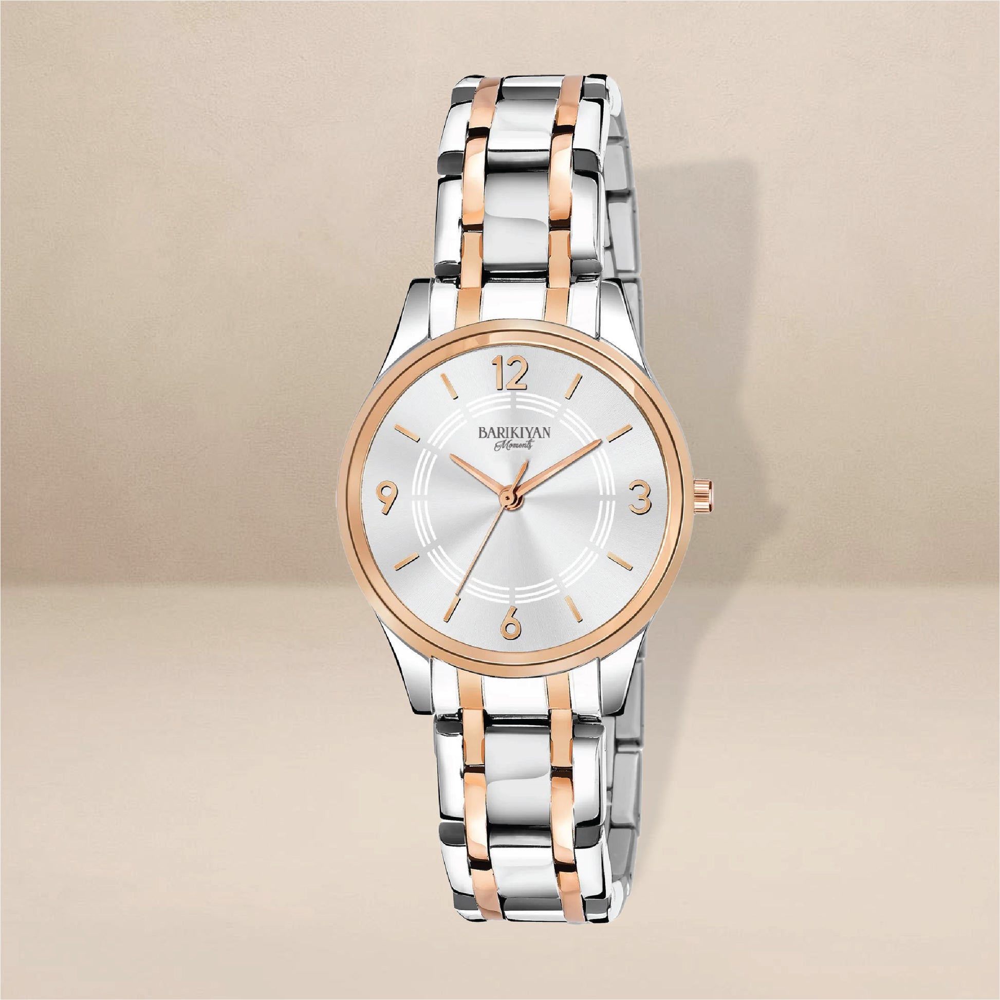 Barikiyan Moments Elegant Two-Tone Women's Watch – Rose Gold & Silver
