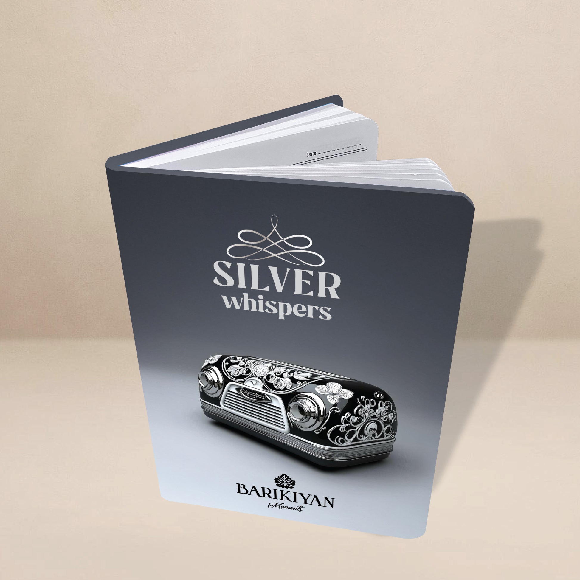 Barikiyan Moments “Silver Whispers” Hardcover Elegant Reflection Diary